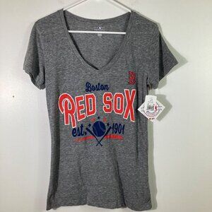 Womens Genuine Merchandise Boston Red Sox V Neck‎ Tee Shirt S NWT